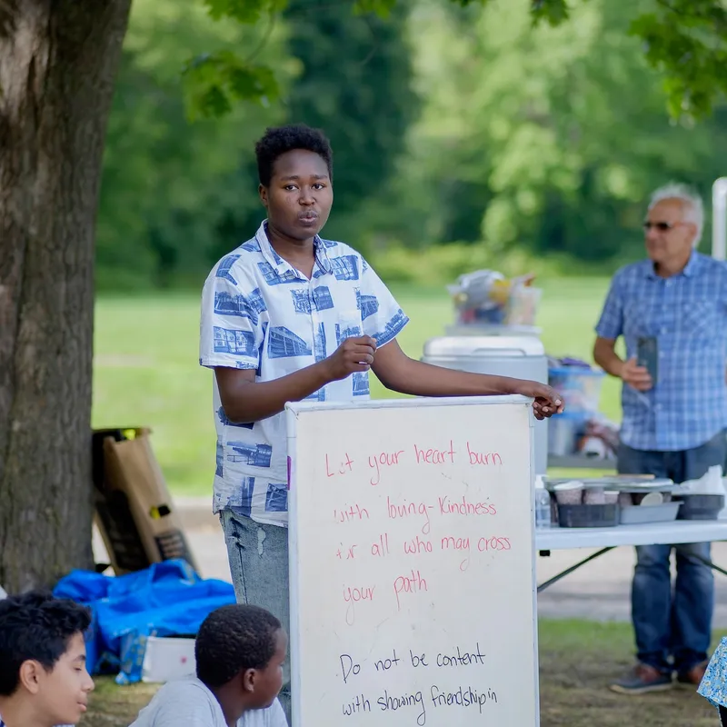A neighbourhood gathering for a community activity
