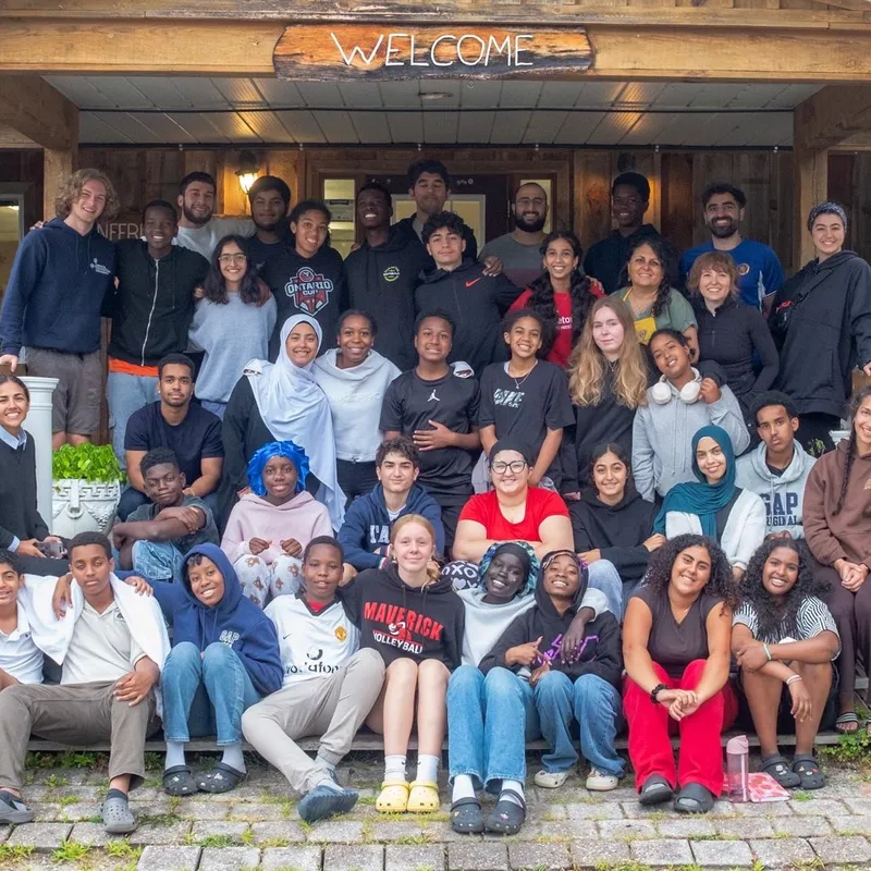 A group of youth together at an institute camp